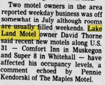 Lakeland Inn (Lakeland Motel, Lake-Land Motel) - Aug 07 1989 Article (newer photo)
